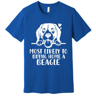 Most Likely To Bring Home A Dog Beagle For Christmas Gift Premium T-Shirt