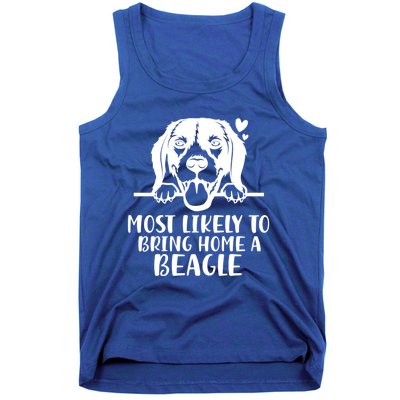 Most Likely To Bring Home A Dog Beagle For Christmas Gift Tank Top