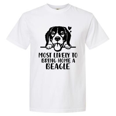 Most Likely To Bring Home A Dog Beagle For Christmas Gift Garment-Dyed Heavyweight T-Shirt