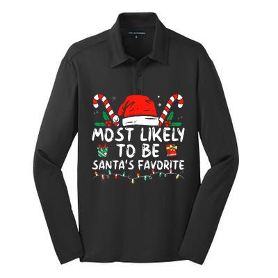 Most Likely To Christmas Be SantaS Favorite Matching Family Silk Touch Performance Long Sleeve Polo