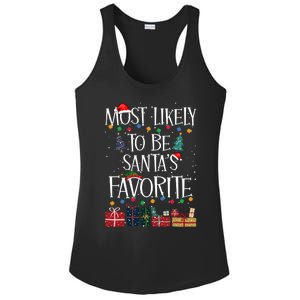 Most Likely To Be Santa’S Favorite Xmas Pajama Gift Ladies PosiCharge Competitor Racerback Tank