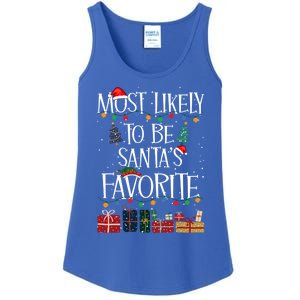 Most Likely To Be Santa’S Favorite Xmas Pajama Gift Ladies Essential Tank