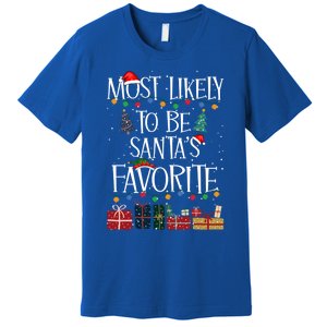 Most Likely To Be Santa’S Favorite Xmas Pajama Gift Premium T-Shirt