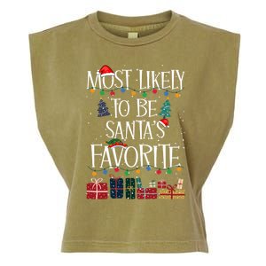 Most Likely To Be Santa’S Favorite Xmas Pajama Gift Garment-Dyed Women's Muscle Tee