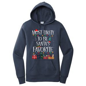 Most Likely To Be Santa’S Favorite Xmas Pajama Gift Women's Pullover Hoodie