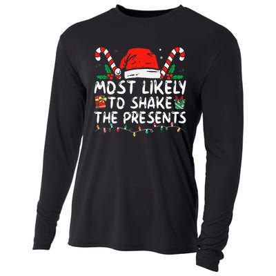 Most Likely To Shake The Presents Family Matching Christmas Cooling Performance Long Sleeve Crew