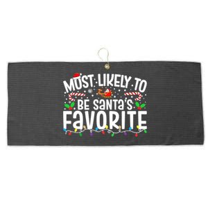 Most Likely To Be SantaS Favorite Family Christmas 2024 Gift Large Microfiber Waffle Golf Towel