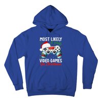 Most Likely To Play Video Games On Christmas Funny Gamer  Hoodie