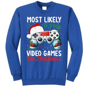 Most Likely To Play Video Games On Christmas Funny Gamer  Sweatshirt