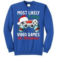 Most Likely To Play Video Games On Christmas Funny Gamer  Sweatshirt