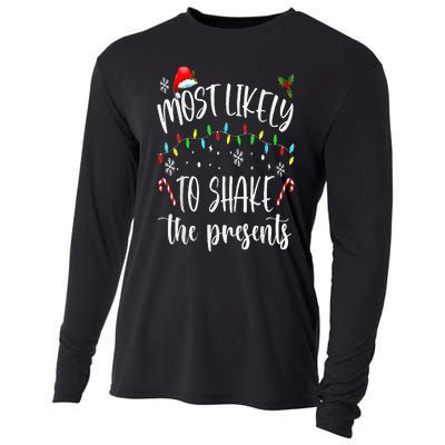 Most Likely To Shake The Presents Funny Christmas Holiday Cooling Performance Long Sleeve Crew