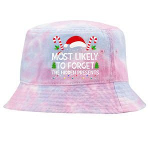 Most Likely To Forget The Hidden Presents Christmas Family Tie-Dyed Bucket Hat