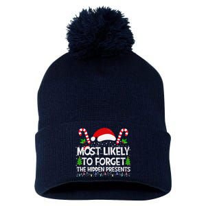 Most Likely To Forget The Hidden Presents Christmas Family Pom Pom 12in Knit Beanie