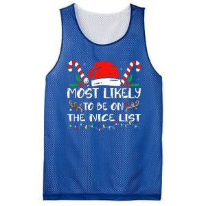 Most Likely To Be On The Nice List Xmas Family Christmas  Mesh Reversible Basketball Jersey Tank