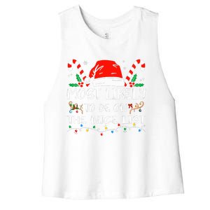 Most Likely To Be On The Nice List Xmas Family Christmas  Women's Racerback Cropped Tank