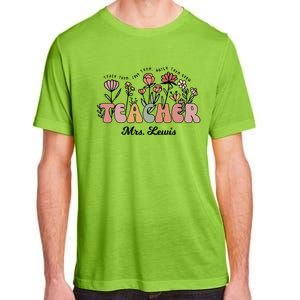 Mrs Lewis Teacher Wildflower Back To School Gift Adult ChromaSoft Performance T-Shirt