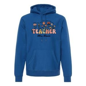 Mrs Lewis Teacher Wildflower Back To School Gift Premium Hoodie