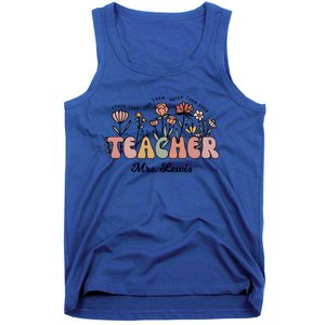 Mrs Lewis Teacher Wildflower Back To School Gift Tank Top