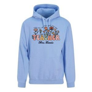 Mrs Lewis Teacher Wildflower Back To School Gift Unisex Surf Hoodie