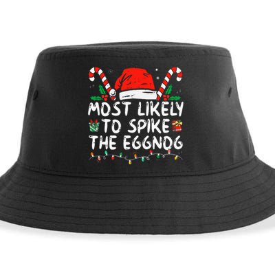 Most Likely To Spike The Eggnog Family Matching Christmas Sustainable Bucket Hat