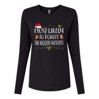 Most Likely To Forget The Hidden Presents Christmas Pajamas Womens Cotton Relaxed Long Sleeve T-Shirt