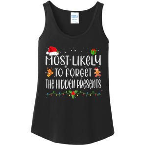 Most Likely To Forget The Hidden Presents Christmas Pajamas Ladies Essential Tank