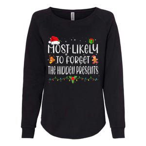 Most Likely To Forget The Hidden Presents Christmas Pajamas Womens California Wash Sweatshirt