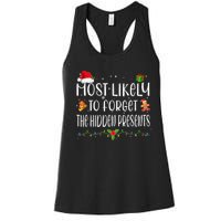 Most Likely To Forget The Hidden Presents Christmas Pajamas Women's Racerback Tank