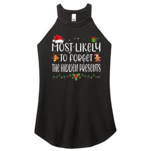 Most Likely To Forget The Hidden Presents Christmas Pajamas Women's Perfect Tri Rocker Tank