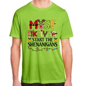 Most Likely To Start The Shenanigans Christmas Family Xmas Adult ChromaSoft Performance T-Shirt