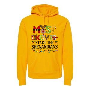 Most Likely To Start The Shenanigans Christmas Family Xmas Premium Hoodie