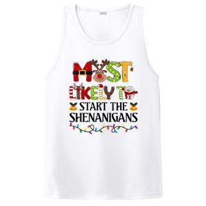 Most Likely To Start The Shenanigans Christmas Family Xmas PosiCharge Competitor Tank