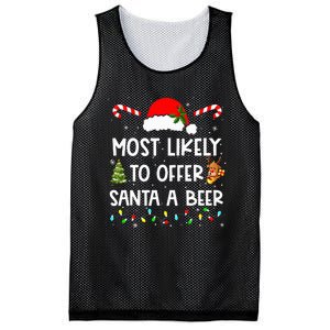 Most Likely To Offer Santa A Beer Drinking Christmas  Mesh Reversible Basketball Jersey Tank