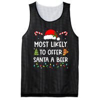 Most Likely To Offer Santa A Beer Drinking Christmas  Mesh Reversible Basketball Jersey Tank