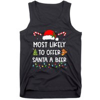 Most Likely To Offer Santa A Beer Drinking Christmas  Tank Top