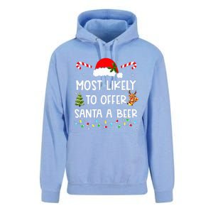 Most Likely To Offer Santa A Beer Drinking Christmas  Unisex Surf Hoodie