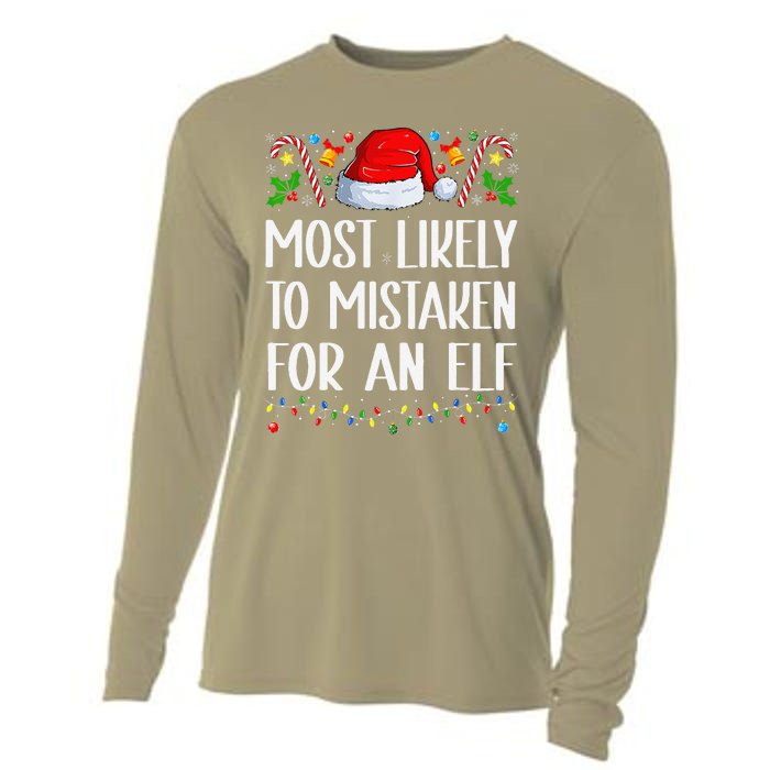 Most Likely To Be Mistaken For An Elf Christmas Pajamas Cooling Performance Long Sleeve Crew