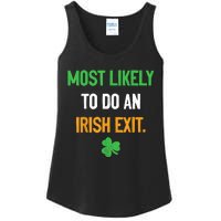 Most Likely To Do An Irish Exit Funny St Patrick Ladies Essential Tank