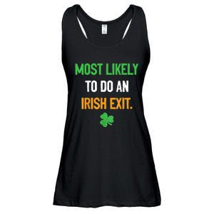 Most Likely To Do An Irish Exit Funny St Patrick Ladies Essential Flowy Tank