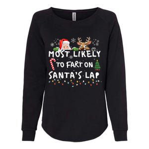 Most Likely To Fart Funny Story Christmas Pajamas Family Womens California Wash Sweatshirt