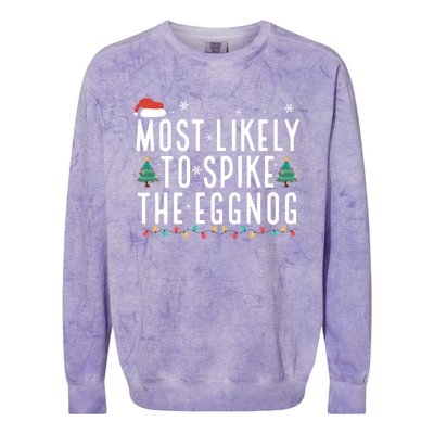 Most Likely To Spike The Eggnog Gift Colorblast Crewneck Sweatshirt