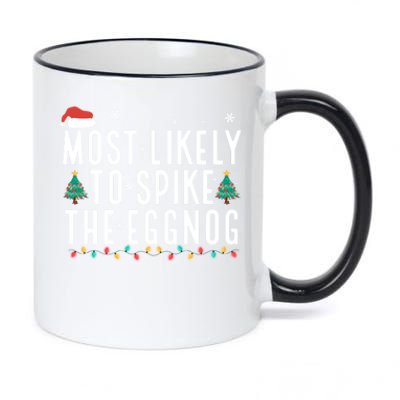 Most Likely To Spike The Eggnog Gift 11oz Black Color Changing Mug