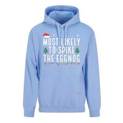 Most Likely To Spike The Eggnog Gift Unisex Surf Hoodie