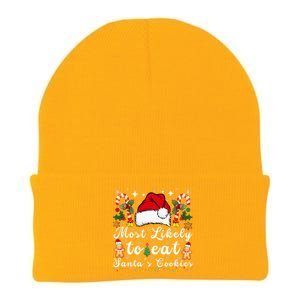 Most Likely To Eat Santa's Cookies Christmas Matching Family  Knit Cap Winter Beanie