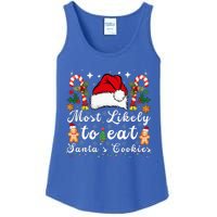 Most Likely To Eat Santa's Cookies Christmas Matching Family  Ladies Essential Tank