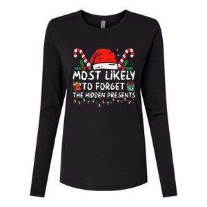 Most Likely To Forget The Hidden Presents Family Christmas Womens Cotton Relaxed Long Sleeve T-Shirt