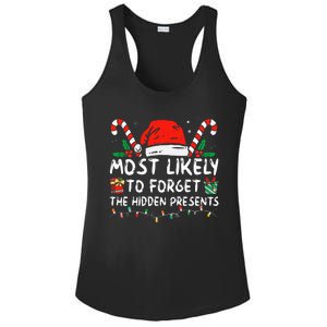 Most Likely To Forget The Hidden Presents Family Christmas Ladies PosiCharge Competitor Racerback Tank