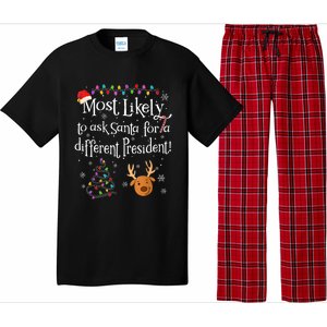 Most Likely To Ask Santa For A Different President Christmas Pajama Set