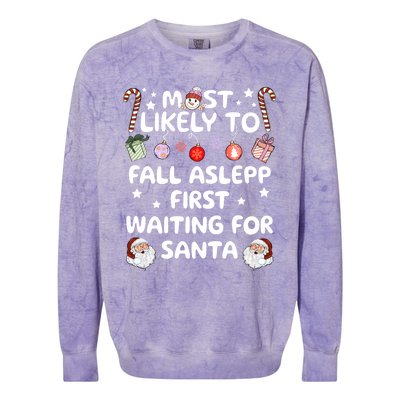 Most Likely To Christmas Matching Family Pajamas Most Likely Funny Gift Colorblast Crewneck Sweatshirt