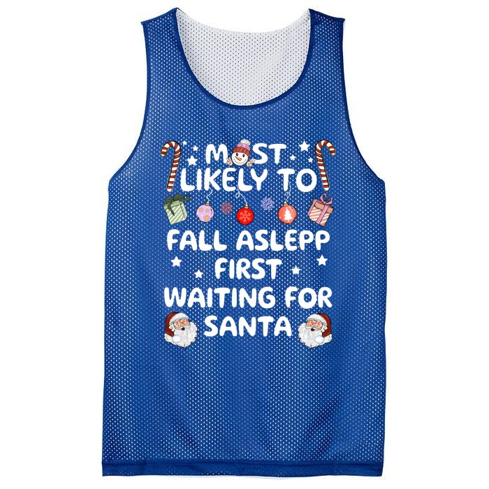 Most Likely To Christmas Matching Family Pajamas Most Likely Funny Gift Mesh Reversible Basketball Jersey Tank